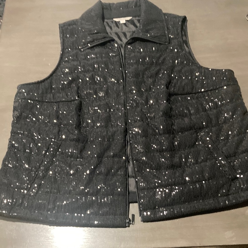 Laura Ashley sequined puffy vest 3X